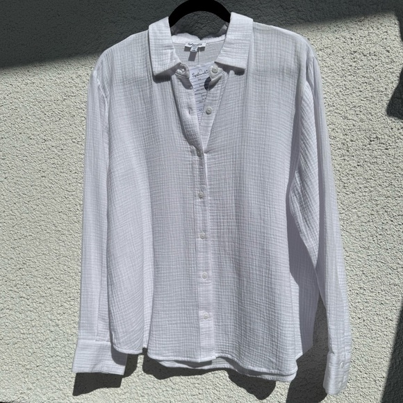 Splendid Tops - Splendid Point Collar Long Sleeve Button Front Shirt NWT